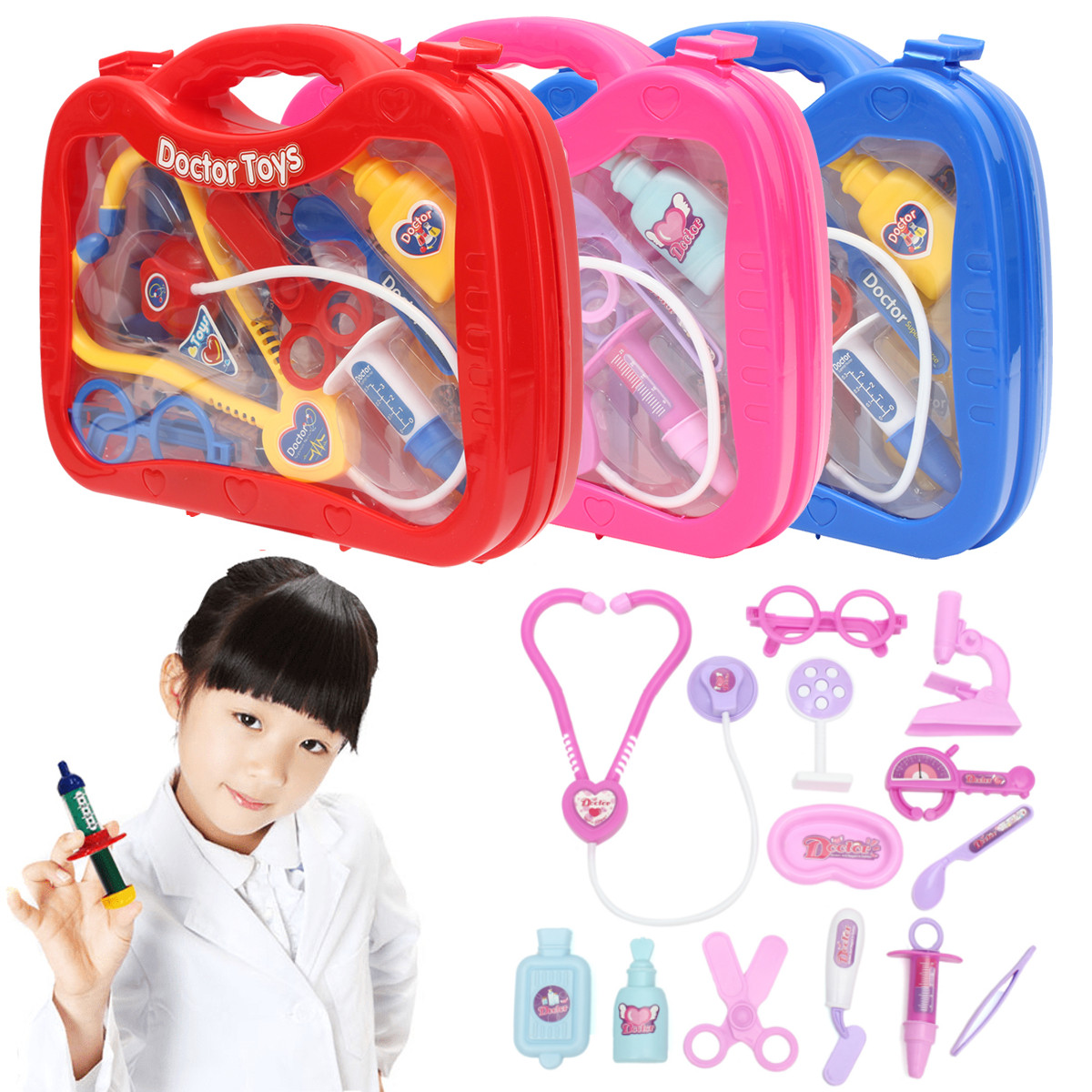 Kids Childrens Role Play Doctor Nurses Toy Medical Set Kit Gift Toys 35