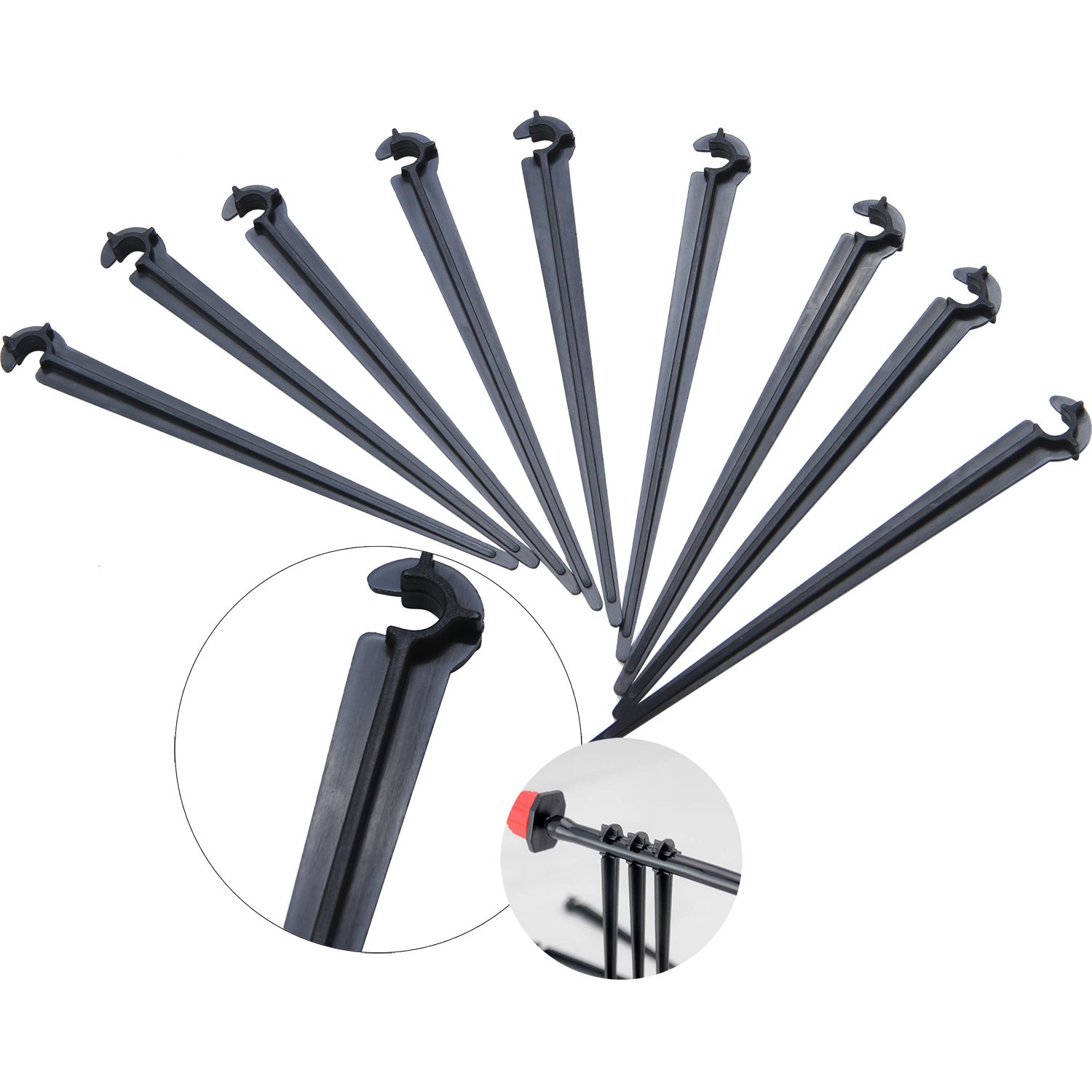 

50Pcs Irrigation Drip Support Stakes 1/4 Inch Tubing Hose Holder for Vegetable Gardens or Flower Beds Water Flow Drip Irrigation System