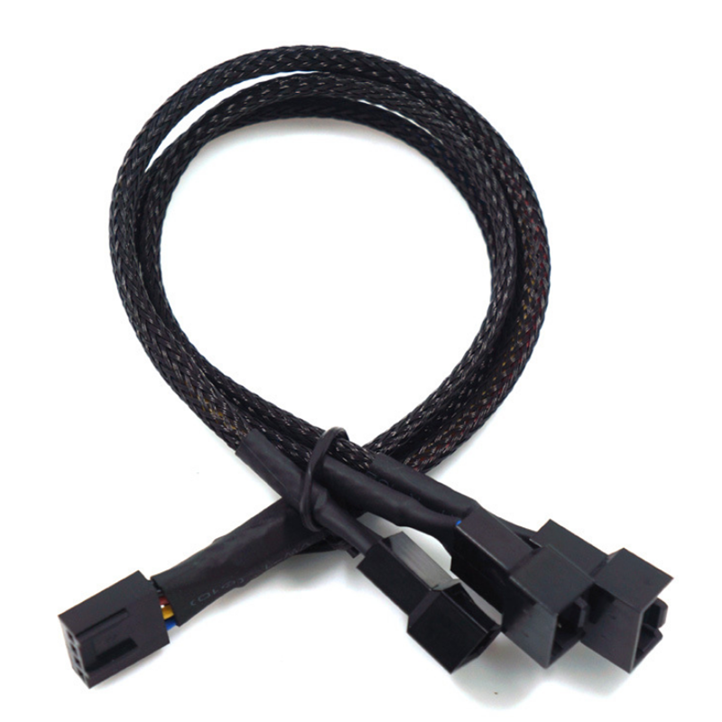

27cm 4Pin 1 to 3 4Pin Adapter Cable PWM Temperature Controlled Cooling Fan Power Adapter Extension Cable Lead Wire