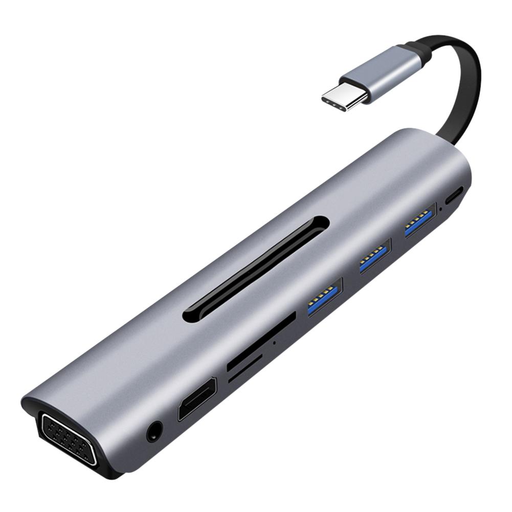 

Bakeey 9 in 1 Type-C USB C Hub Adapter With 3 * USB 3.0 Ports/Type-C PD Charging/3.5mm Audio Earphone Jack/4K HD Display