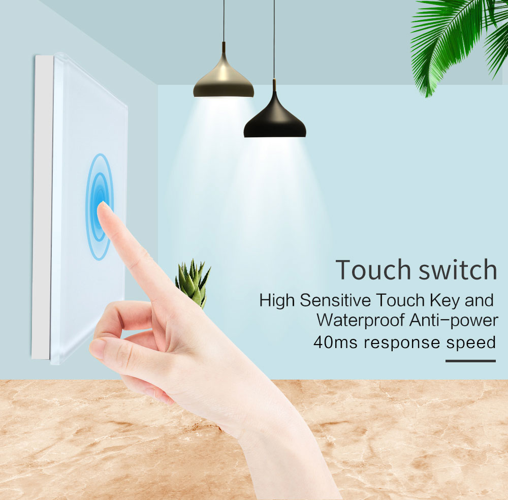 Bakeey 100V-250V Smart WIFI+RF433 Touch Wall Switch Tuya Smart Life APP Remote Control Timer Work With Amazon Alexa Google Assistant 14