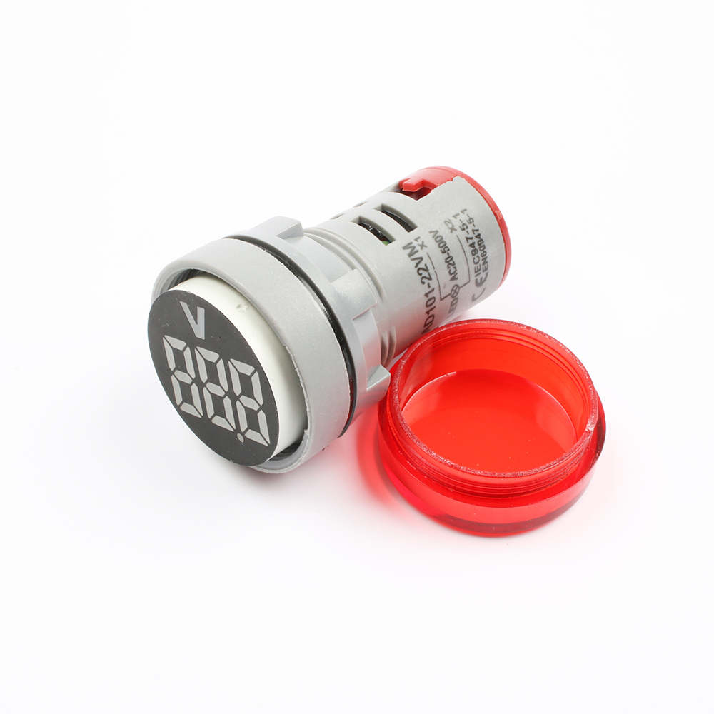 

10pcs Red 22mm Voltage Measuring Instrument Mini Voltage Meter Colorful AC 20~500V AD101-22VM Indicator Voltmeter