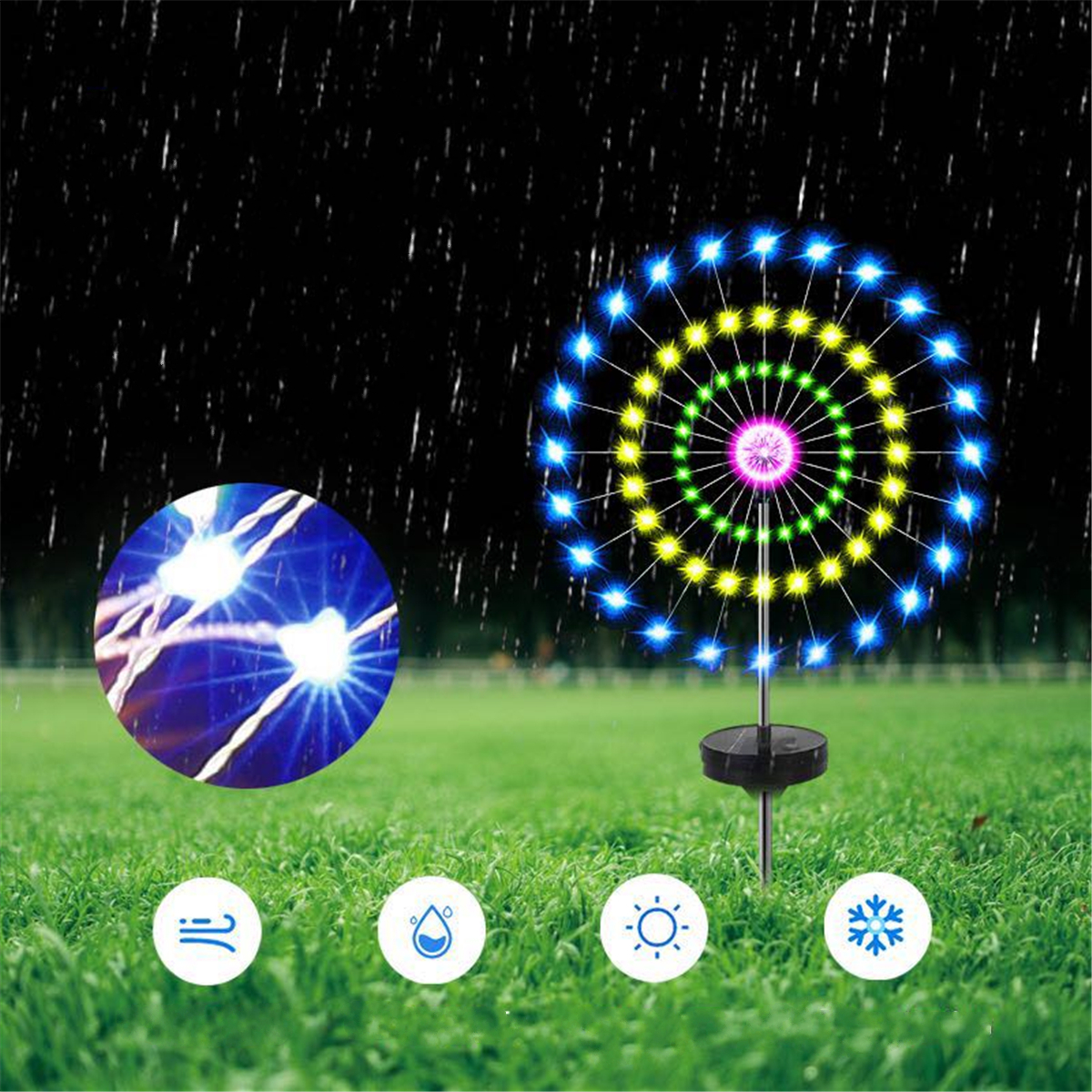 

Solar Powered Colorful LED Starburst String Light Lawn Lamp for Christmas Garden Party Decor