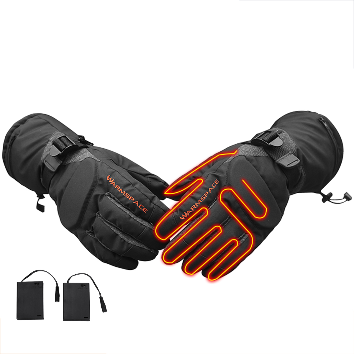 

WARMSPACE Electric Heating Gloves Skiing Motorcycle Heated Gloves Winter Hand Warmer 3 Gear Temperature Adjustment