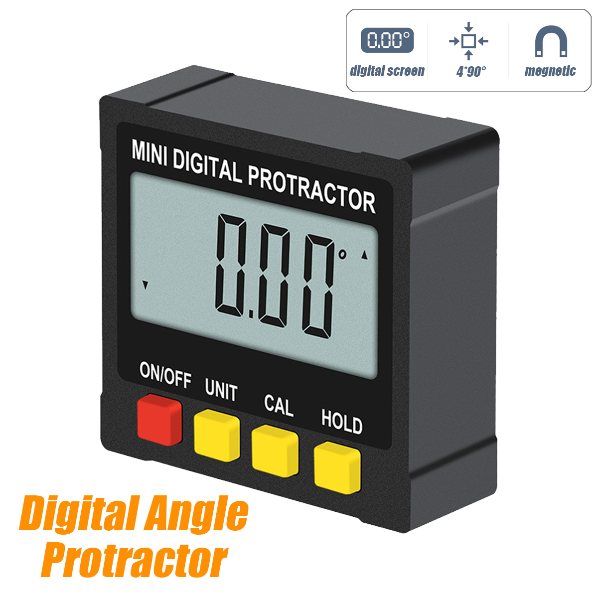 0-360° Level Box Protractor Digital Inclinometer Angle Finder Bevel Magnet Gauge
