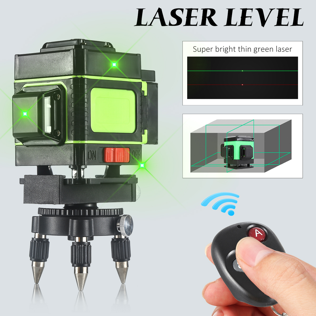 12 Lines Laser Level Measuring DevicesLine 360 Degree Rotary Horizontal And Vertical Cross Laser Level with Base 8