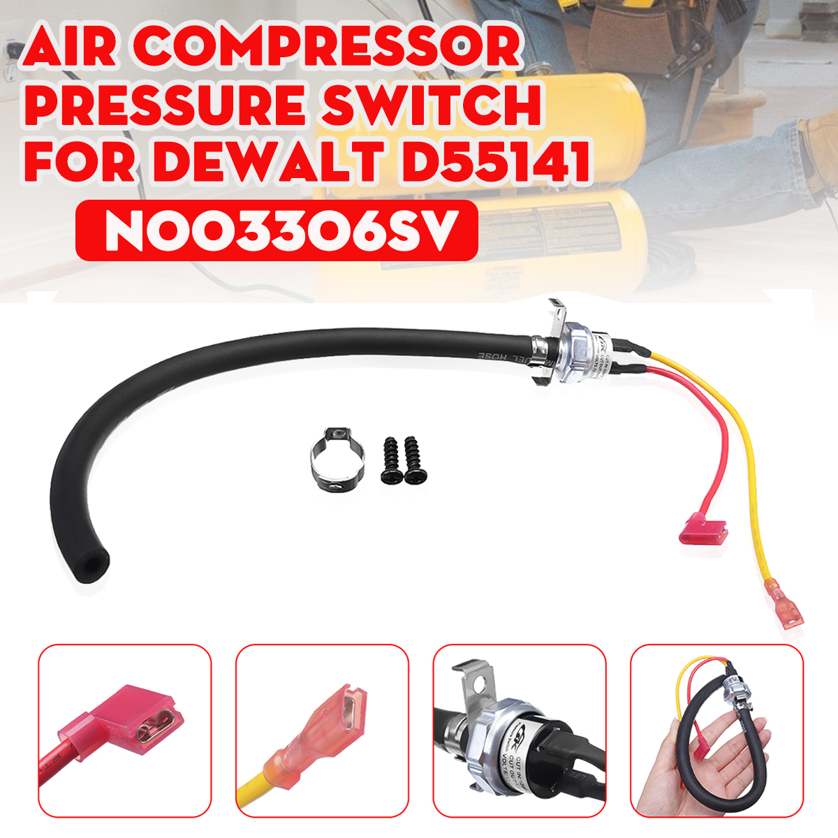 N003306SV Dewalt Air Compressor Pressure Switch Kit Fits D55141 for sale online