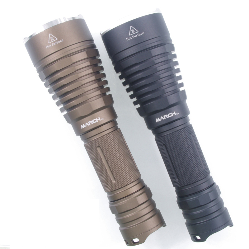 

MARCH C8 SST40 15W 7A Temperature Control Flashlight 3 Modes Waterproof 18650/21700 Battery LED Light