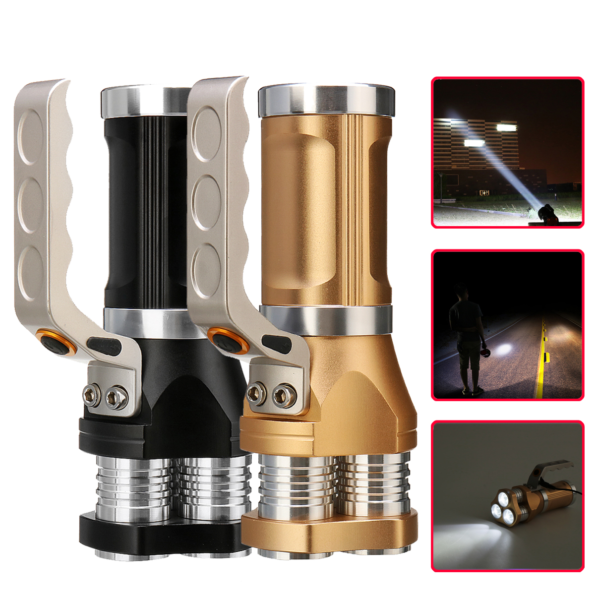 

Handheld Spotlight 3000LM AC Rechargeable Flashlight 18650 Flashlight Lamp Torch Light 18650 LED Torch