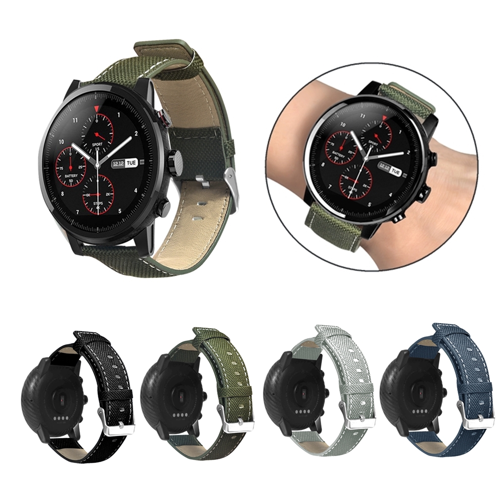 

Bakeey Canvas Leather Watch Стандарты для Amazfit Stratos 2/2S Умные часы