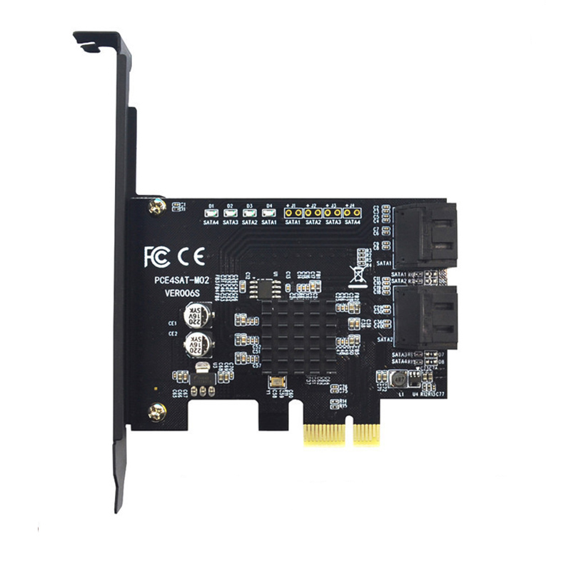 

ITHOO PCE4SAT-M02 SATA3.0 to PCI-E Expansion Card with 4 Ports 6Gbps IPFS Hard Disk Adapter for Desktop Computer