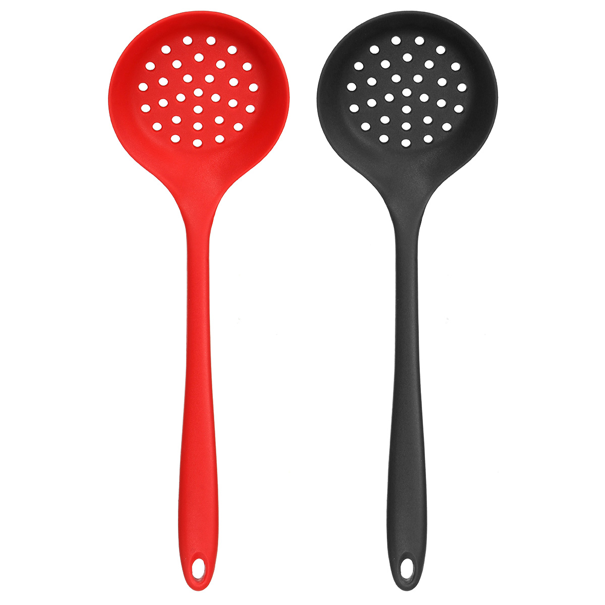 

Heat Resistant Silicone Colander Slotted Spoon Long Handle Strainer Kitchenware