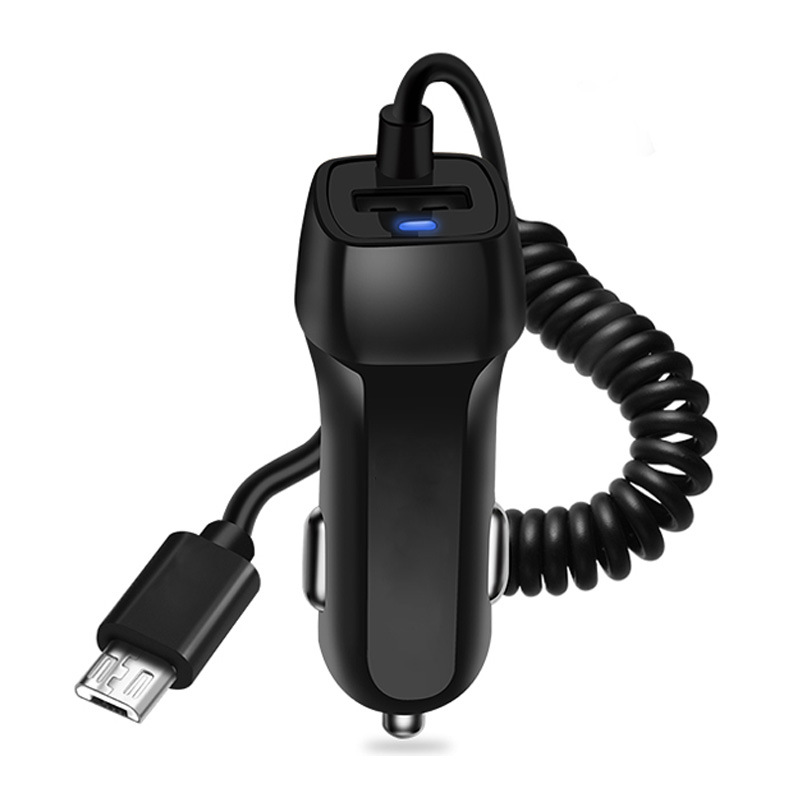 

Android Micro Interface 2.4A USB Fast Charge Car Charger with 1.5 Meters Spring Line