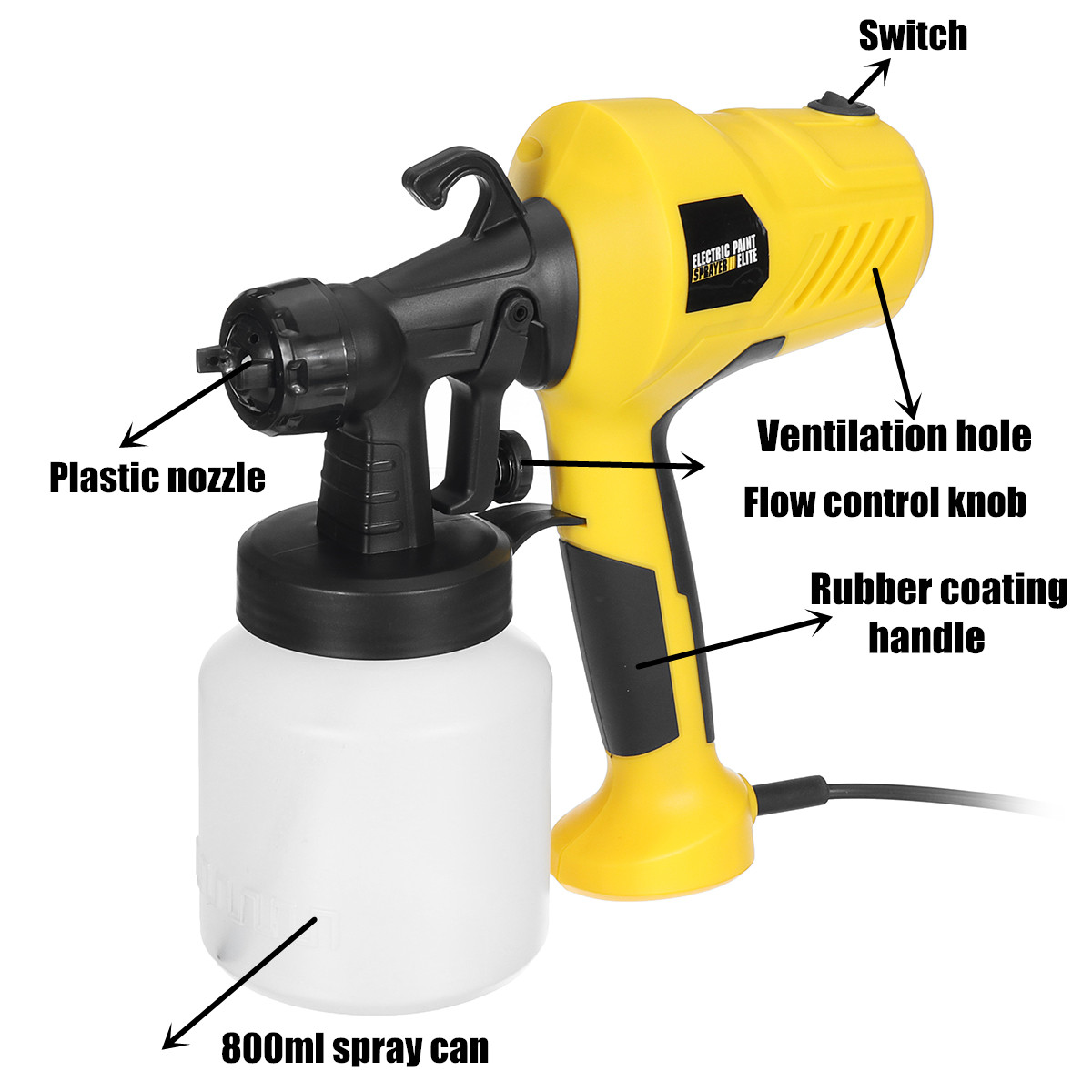 600W Electric Spray Paint Sprayer For Cars Wood Furniture Wall Woodworking 26