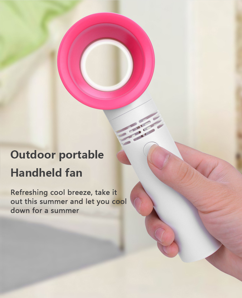 Bakeey USB Large Capacity No Leaf Mini Portable Rechargeable Small Fan With Base 13