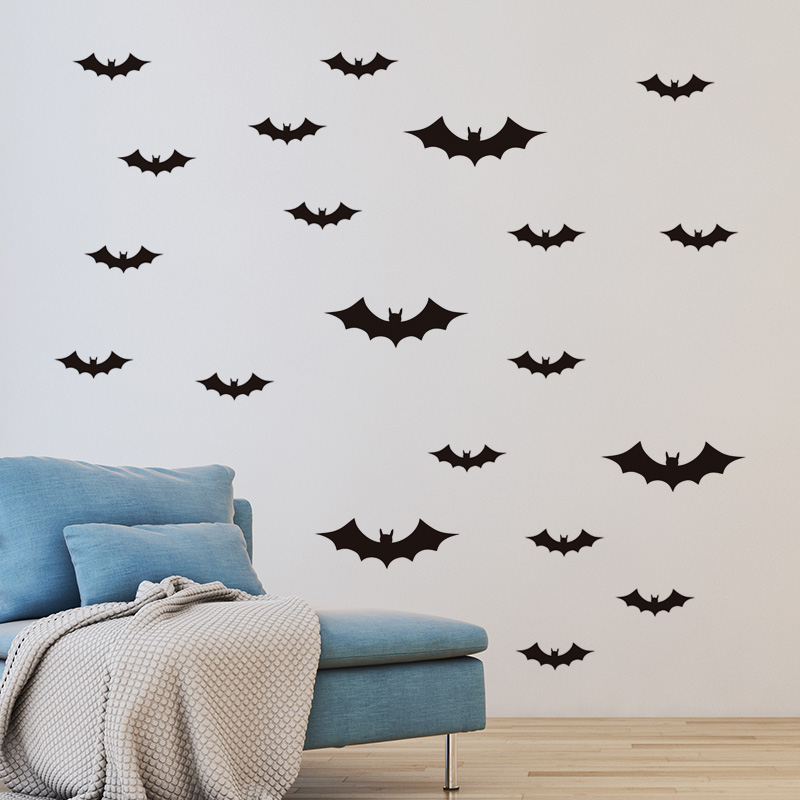 

Miico FX3025 Halloween Sticker Wall Stciker Bat Pattern Removable Sticker For Room Decoration