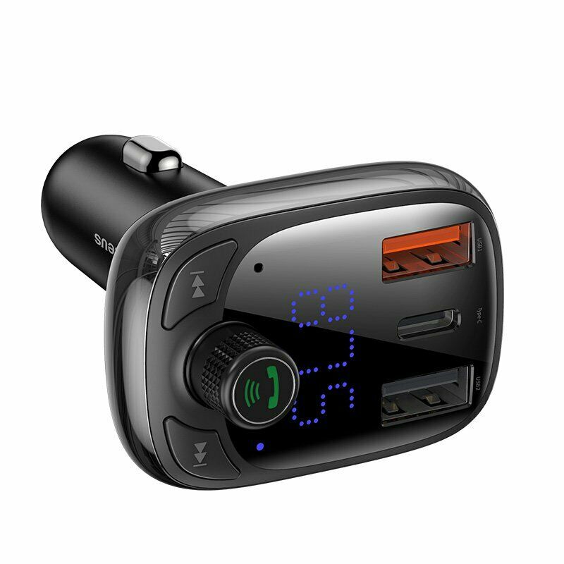 

Baseus Car Charger bluetooth 5.0 FM Transmitter MP3 Player Radio Kit USB Charger