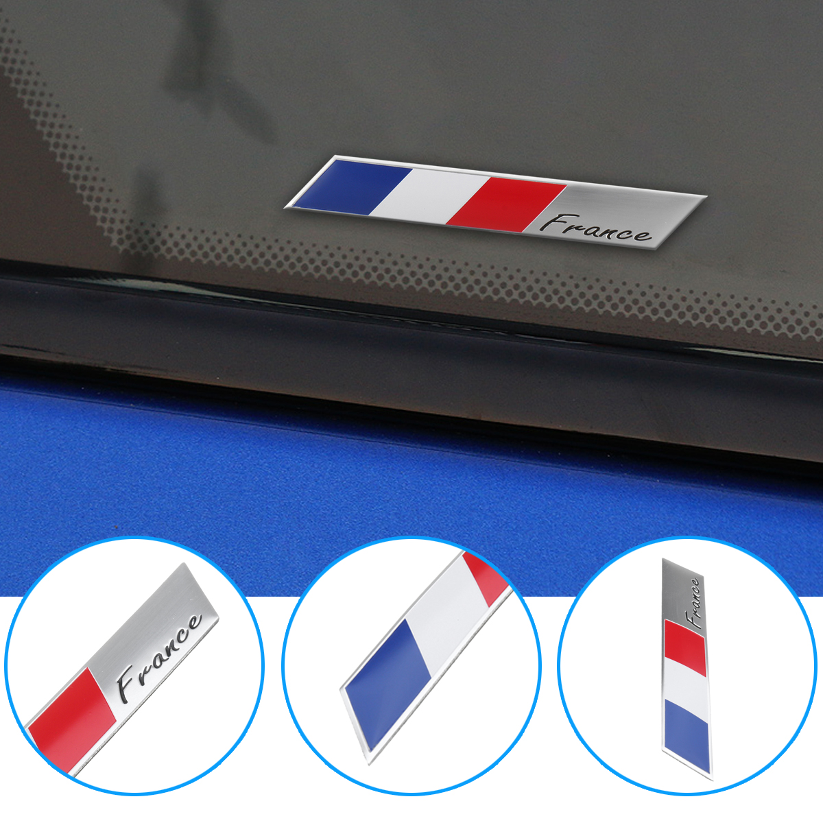 

Aluminum Car Decal Stickers Frence National Flag Fender/Trunk Emblem Badge