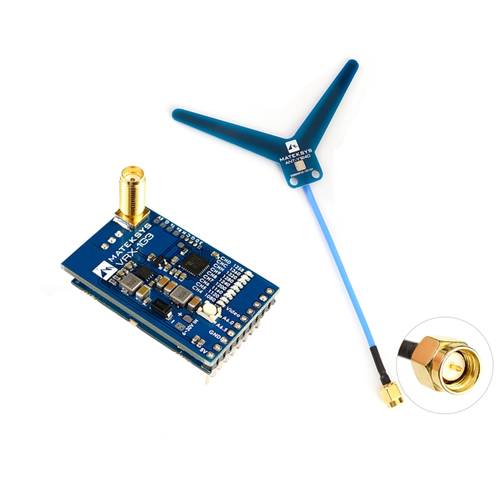 

MATEKSYS VRX-1G3 1.2Ghz 1.3Ghz 9CH FPV Video Receiver for RC Drone Goggles Monitor