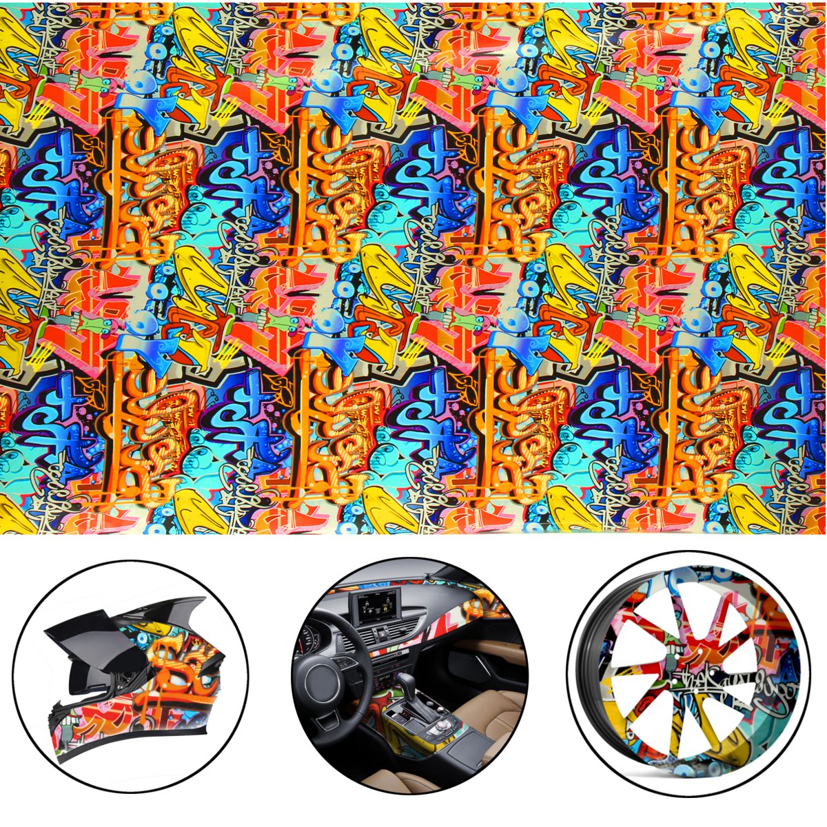 

200CM Graffiti Doodle Hydrographic Water Transfer Hydro Dipping DIP Print Film Decorations