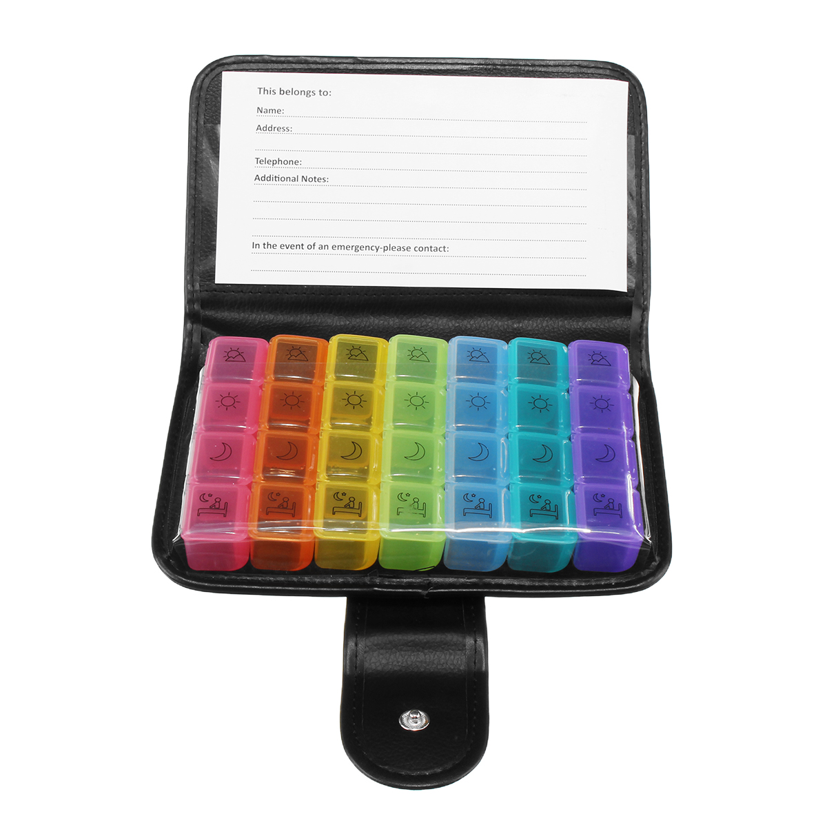 

7Pcs/set Portable Rainbow Pill Storage Boxes Organizer Medicines Container 28 Grids Tablet Case
