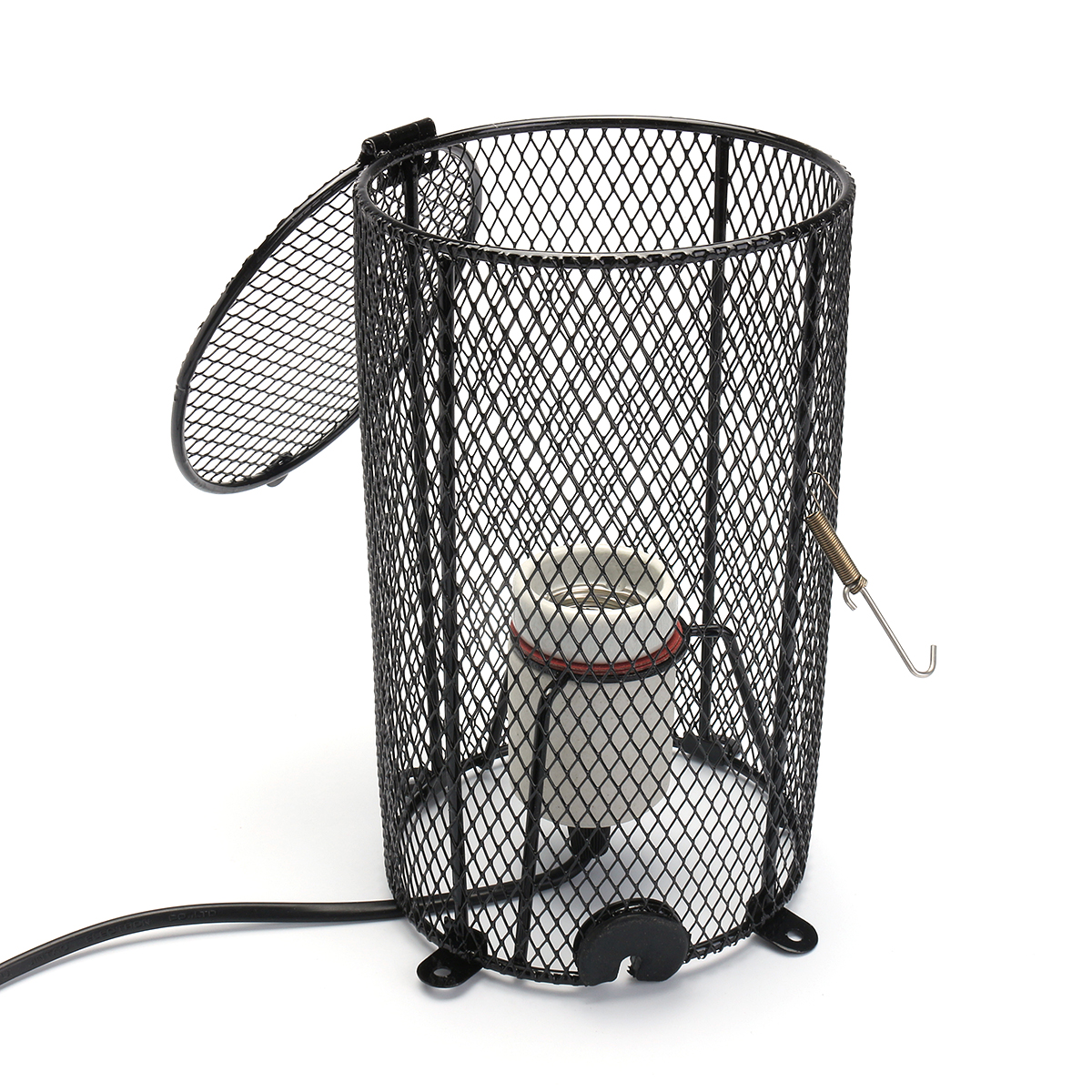 

E27 200W Infrared Ceramic Heat Lamp Holder + Mesh Cage Protector Cover for Reptile Brooder