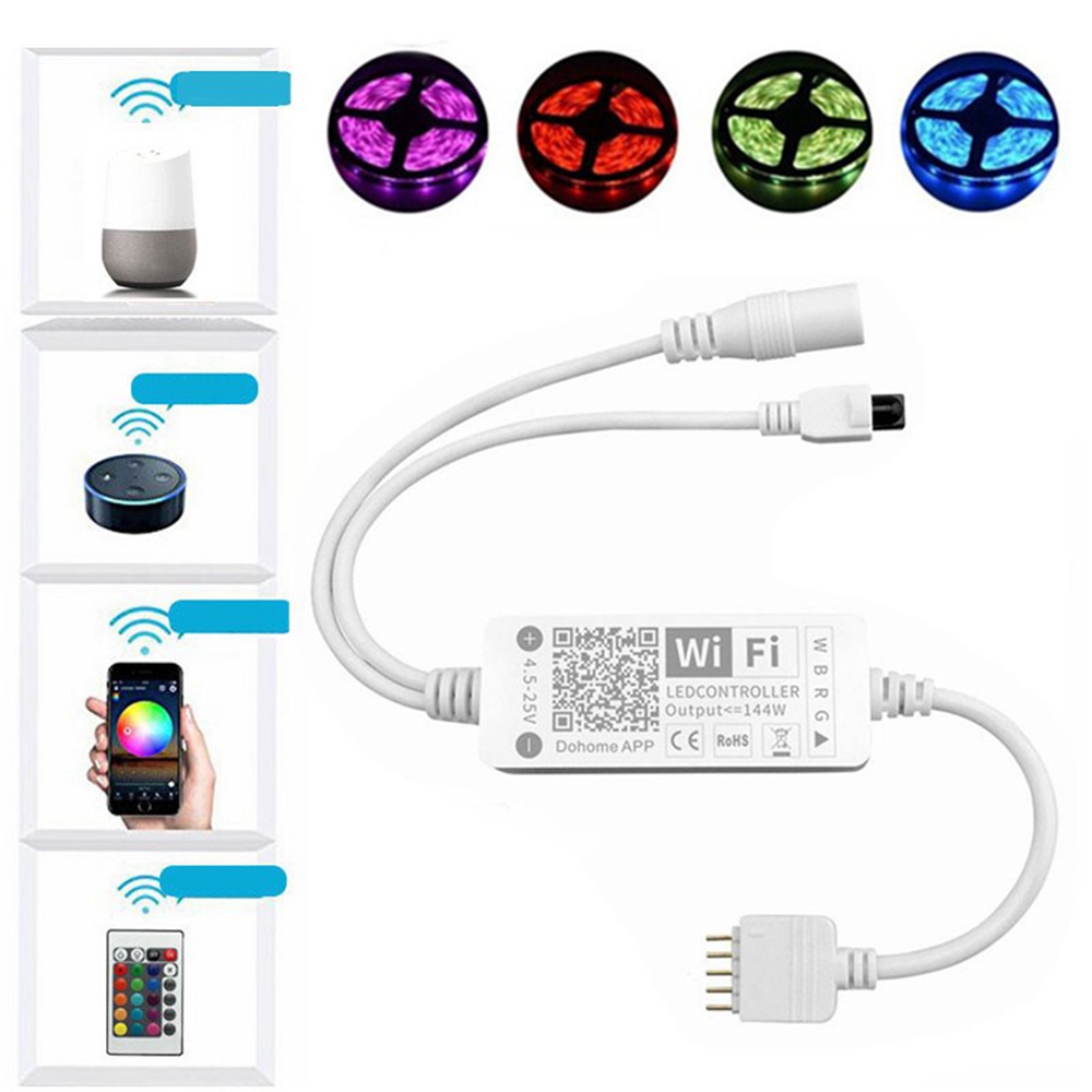 

5Pin Smart WiFi RGBW Голосовое управление LED Контроллер полосы света Работа с Apple HomeKit Alexa DC5-24V
