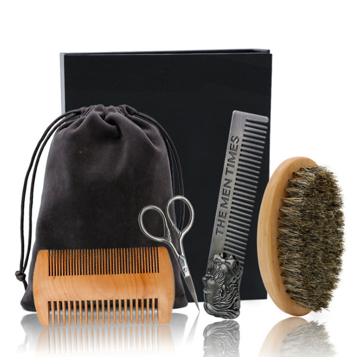 

6Pcs/Set Beard Grooming & Trimming Kit Brush Comb Scissors Styling Mustache Care