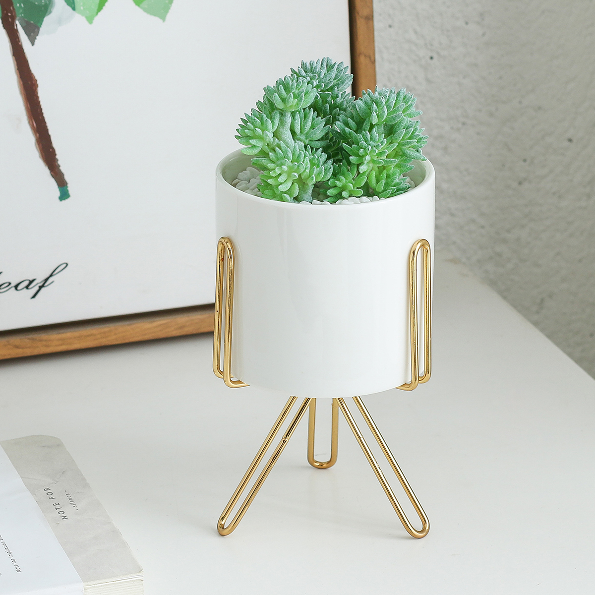 Find Iron Wire Metal Rack Ceramic Succulent Plant Flower Pot Cactus Holder Home Office Desktop Decor for Sale on Gipsybee.com with cryptocurrencies