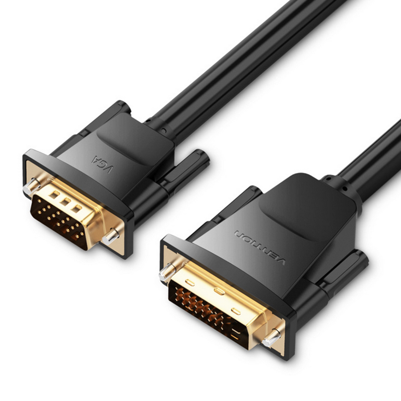 

Vention EAB DVI 24 + 1 to VGA Male to Male Cable 1080P Gold plated Connector Adapter Video Cable for HDTV PC Projector Monitor