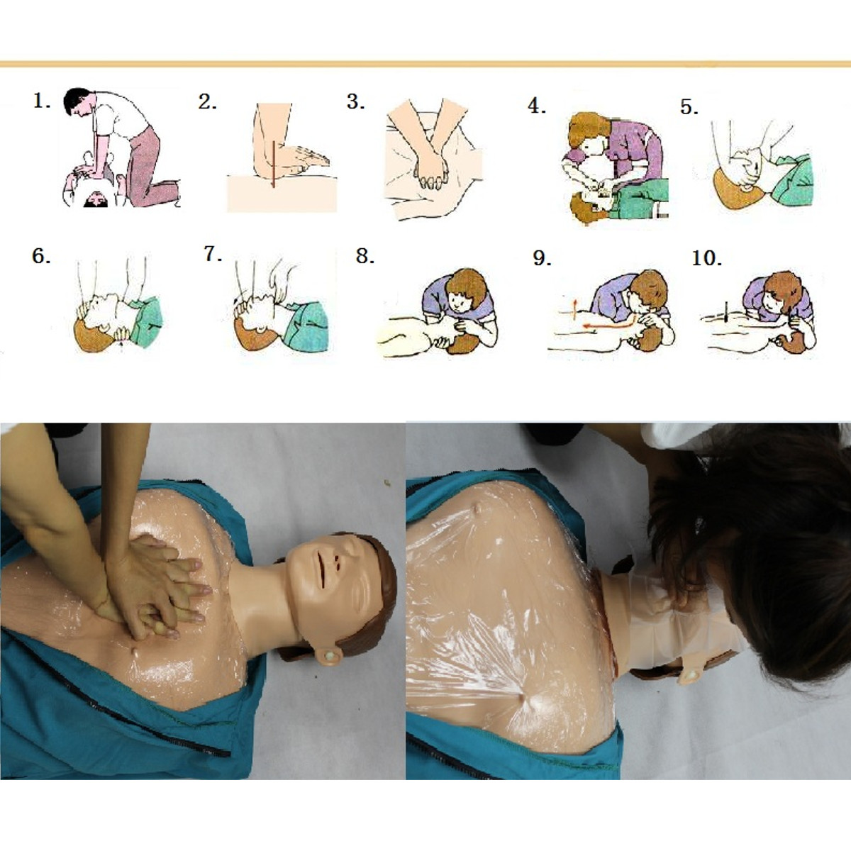 CPR Adult Manikin AED First Aid Training Dummy Training Medical Model Respiration Human 16