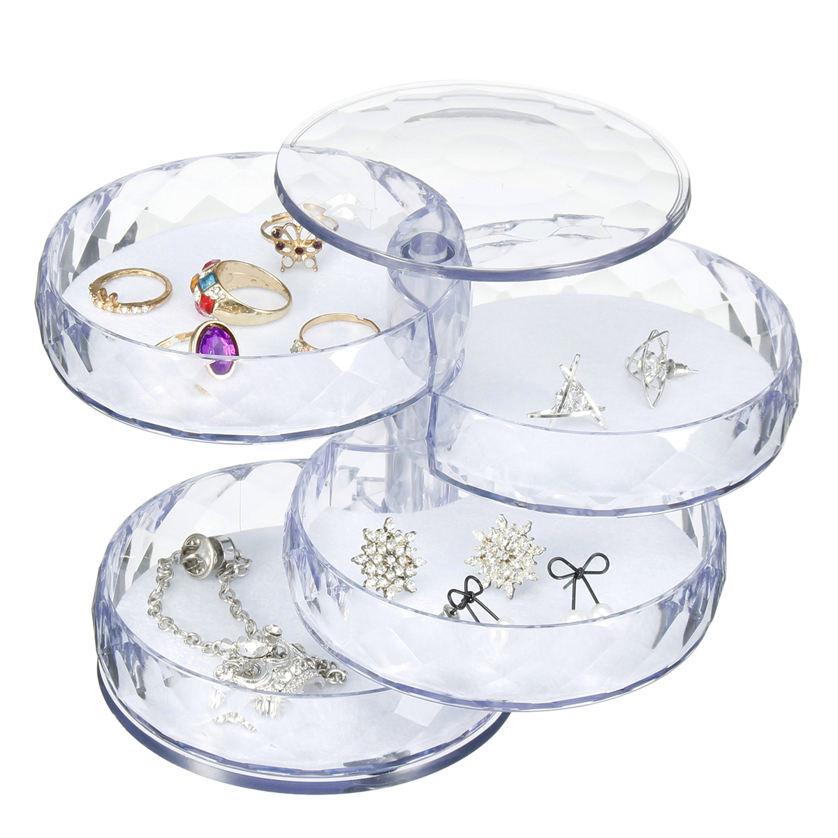 

Small Jewelry Box Multi-Layer Rotating Creative Modern Simple Earrings Earrings Ring Necklace Debris Finishing Storage B