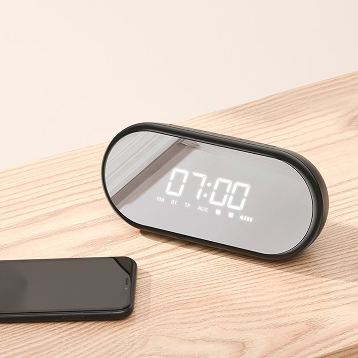 

Baseus Wireless bluetooth Speaker Digital LED Alarm Clock FM Radio Night light