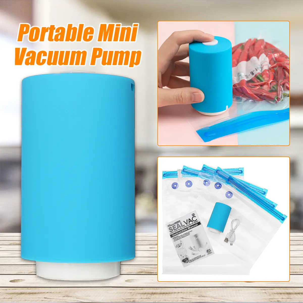A A USB Mini Portable Automatic Electric Compression Vacuum Pump Household