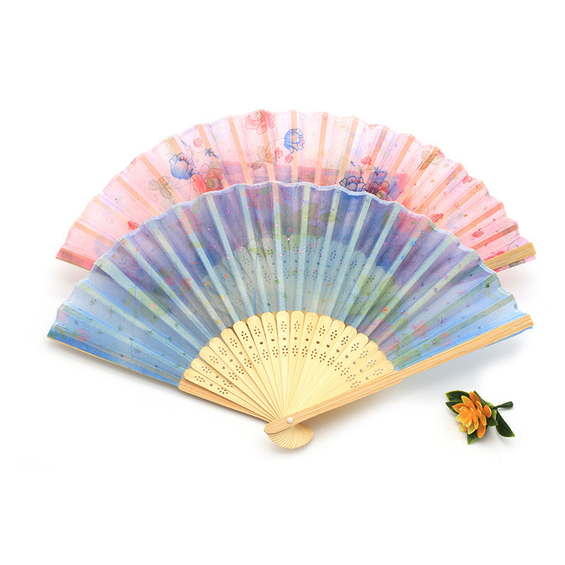 

Chinese Style Dance Wedding Party Lace Silk Folding Hand Held Fan