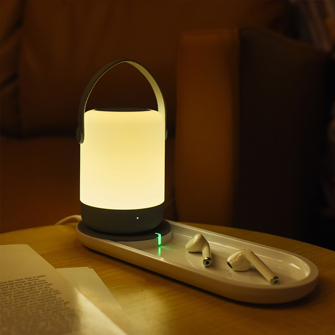 

ZHIJI Portable LED USB Night Light Touch Operation Support 10W QI Wireless Charging Home Decorative Night Light From