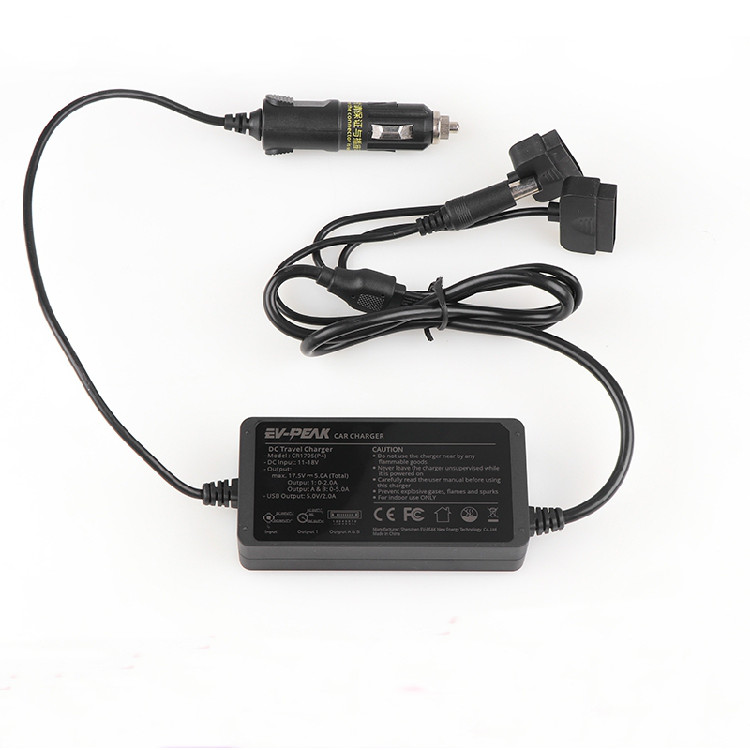 

EV-PEAK CR1705 Intelligent Lipo Battery Car Charger Dual Channel for DJI Phantom 4/ Pro Drone