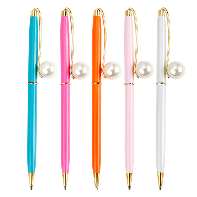 

Japan and South Korea new creative big Pearl signing pen custom logo promotional advertising pen ins style fine metal ba