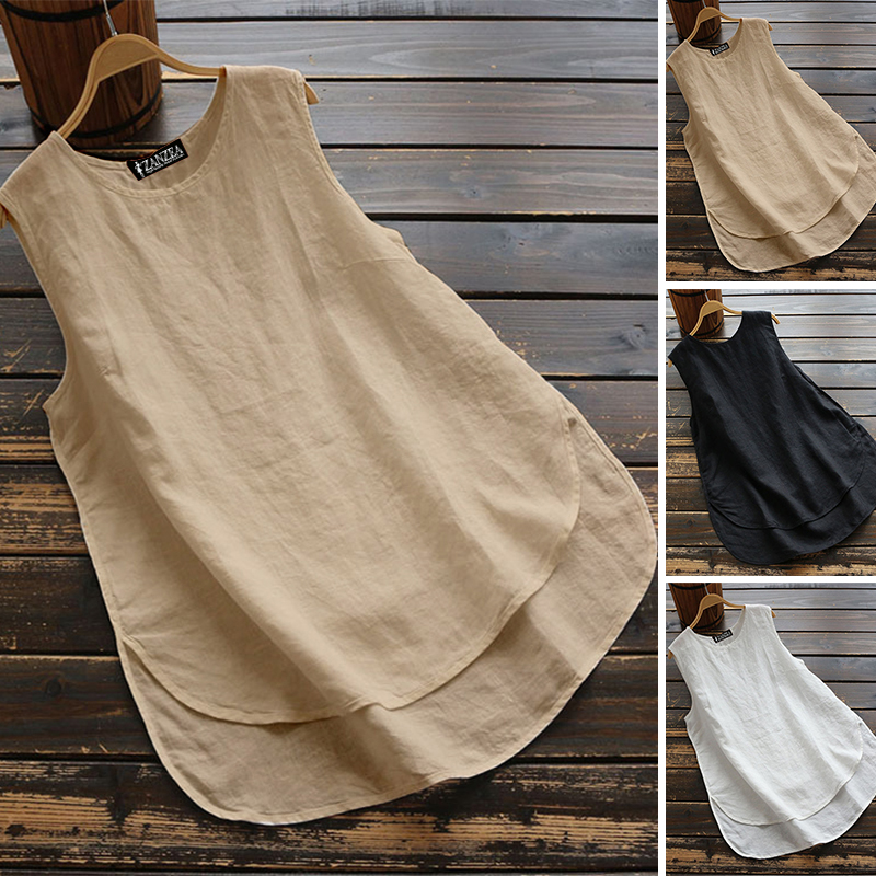 Sleeveless summer tank tops irregular camisole blouse cami for women ...