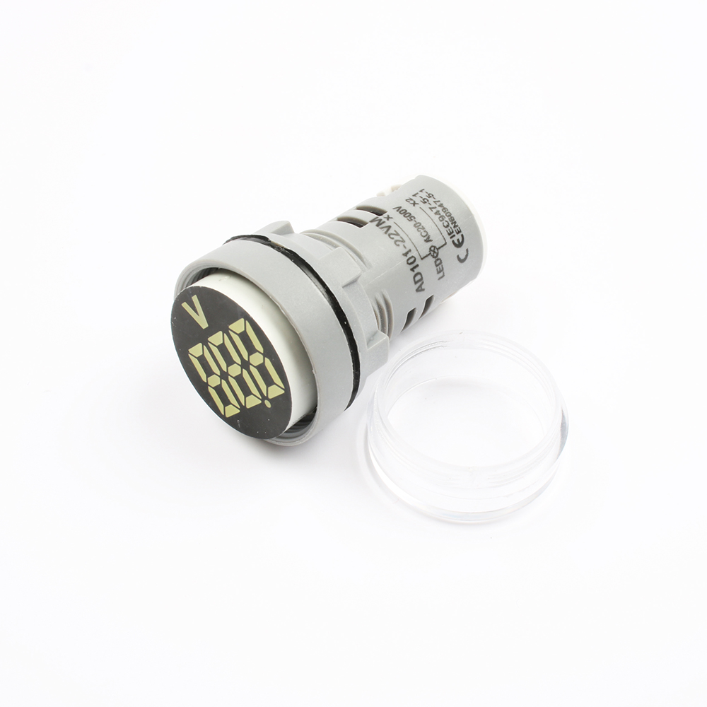 

10pcs White 22mm Voltage Measuring Instrument Mini Voltage Meter Colorful AC 20~500V AD101-22VM Indicator Voltmeter