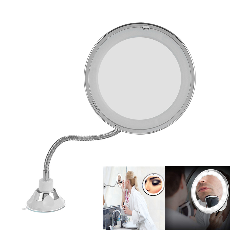 

5X/10X Magnifying LED Mirrors 360° Rotation Pasteable Makeup Mirror Portable Travel