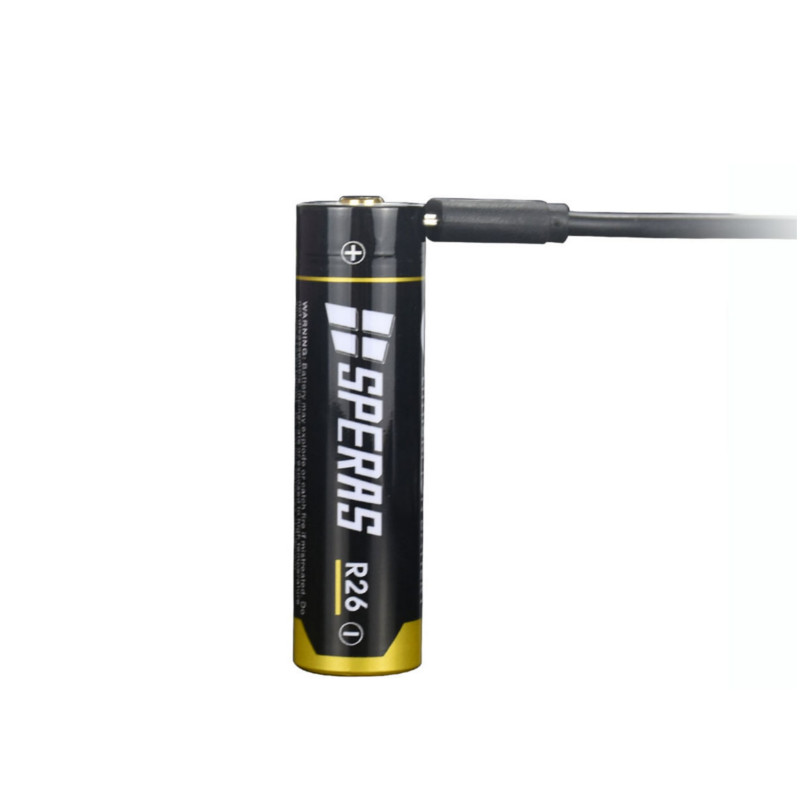 

SPERAS R26 2600mAh 9.26Wh USB Rechargeable 18650 Lithium Battery 18650 LED Flashlight Battery