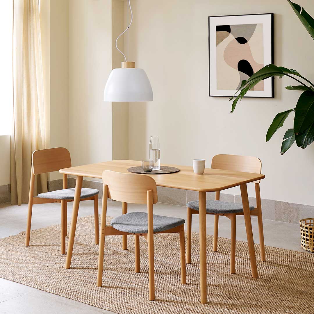 

Обеденный стол из массива дерева серии 103 °, устойчивый к царапинам, с закругленными углами, деревянный стол от