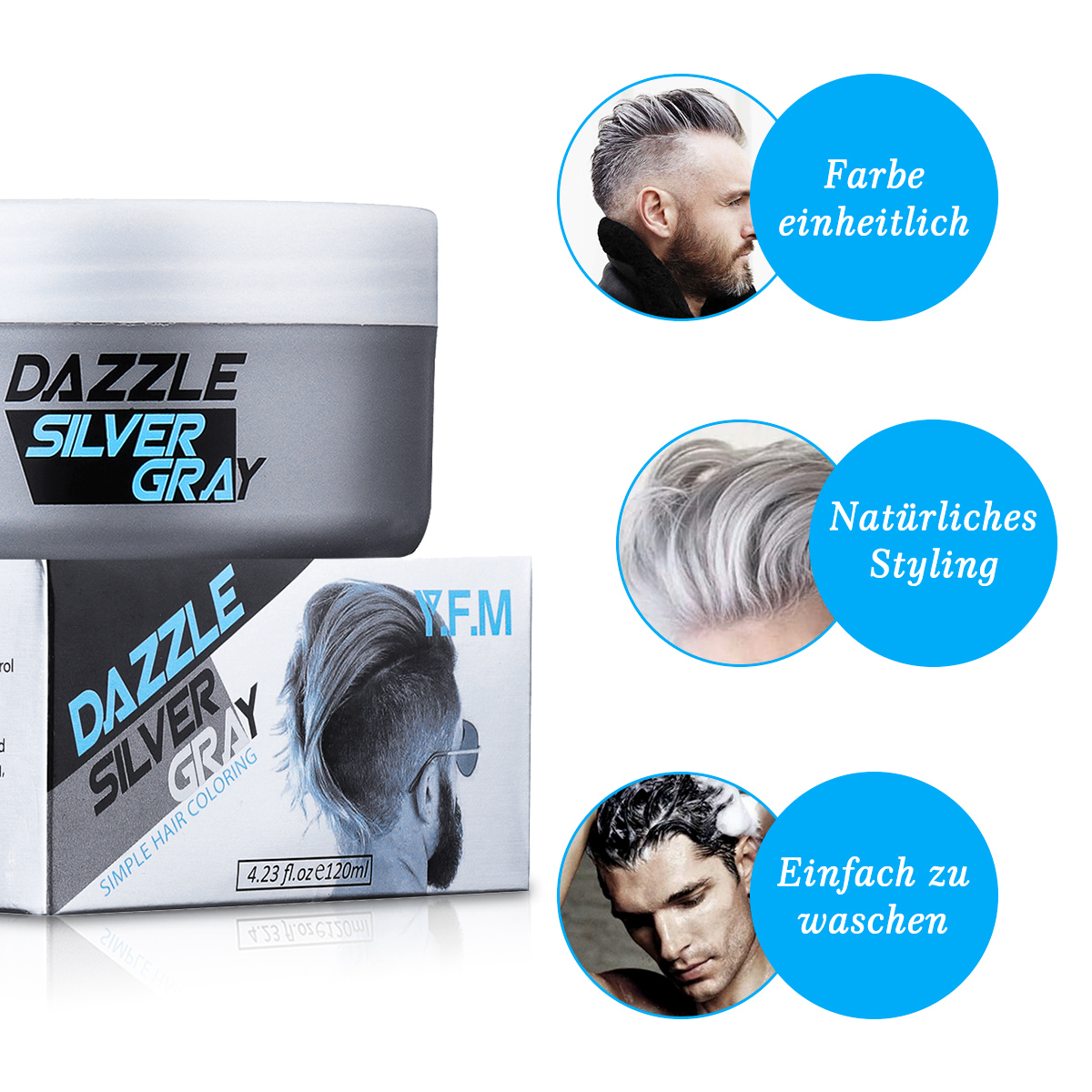  Hair Cream Silver Gray Hair Wax Temporary Hairstyle Cream Natura –  Electronic Pro