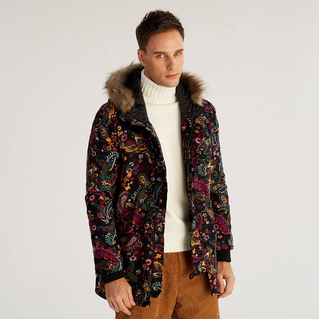 

Мужские повседневные зимние воротнички Теплые модные средние длинные пальто