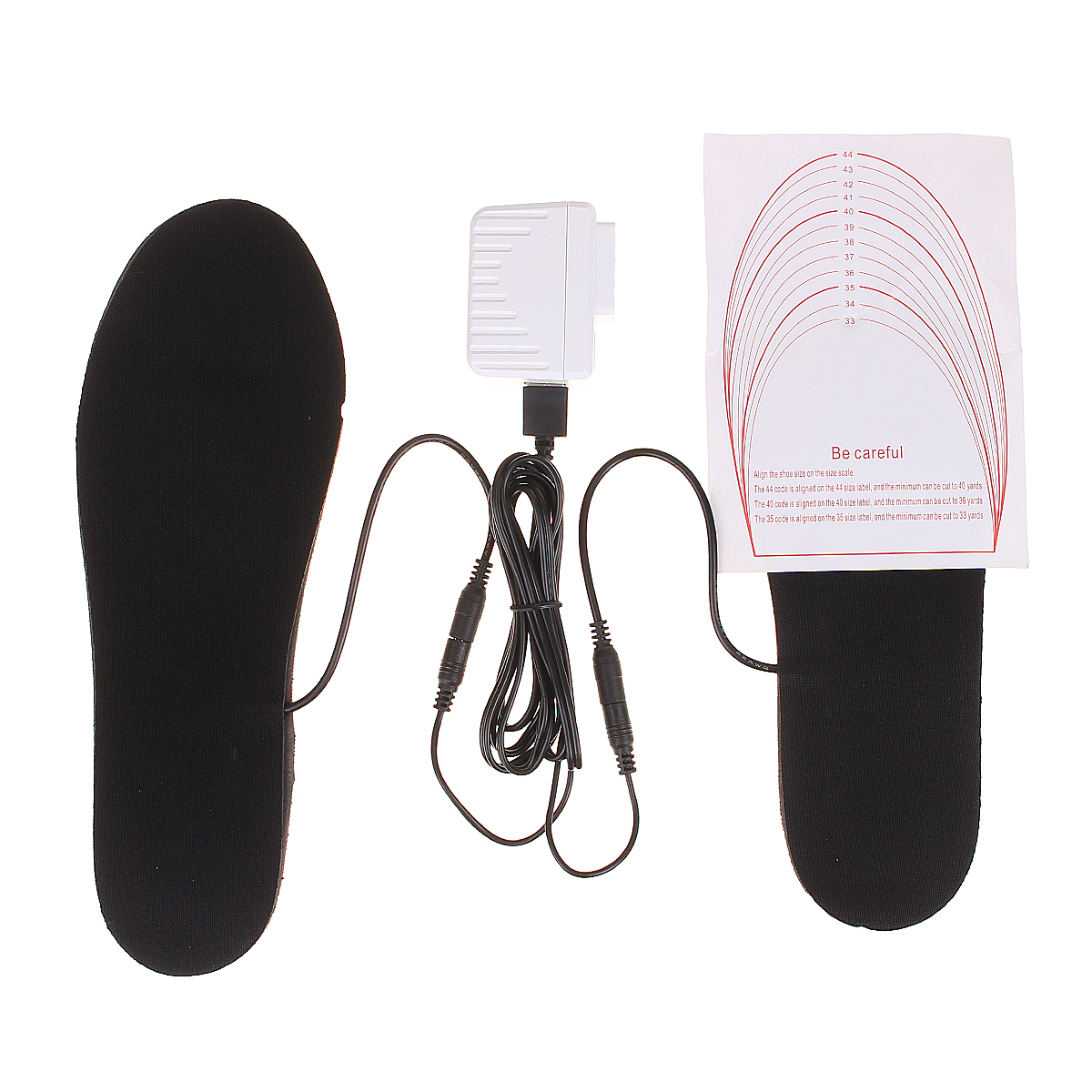 

DC 5V 2A Cuttable Electric Heated Insoles USB Winter Foot Warm Pad Shoe Inserts Warmer