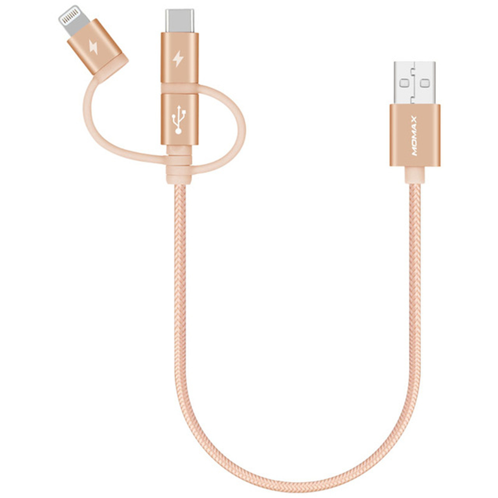 

Momax DX2 3A 3 in 1 Type-C Lightning Micro-USB Fast Charging Data Cable For iPhone 8Plus 11 Pro Huawei P30 Pro Mate 30 5