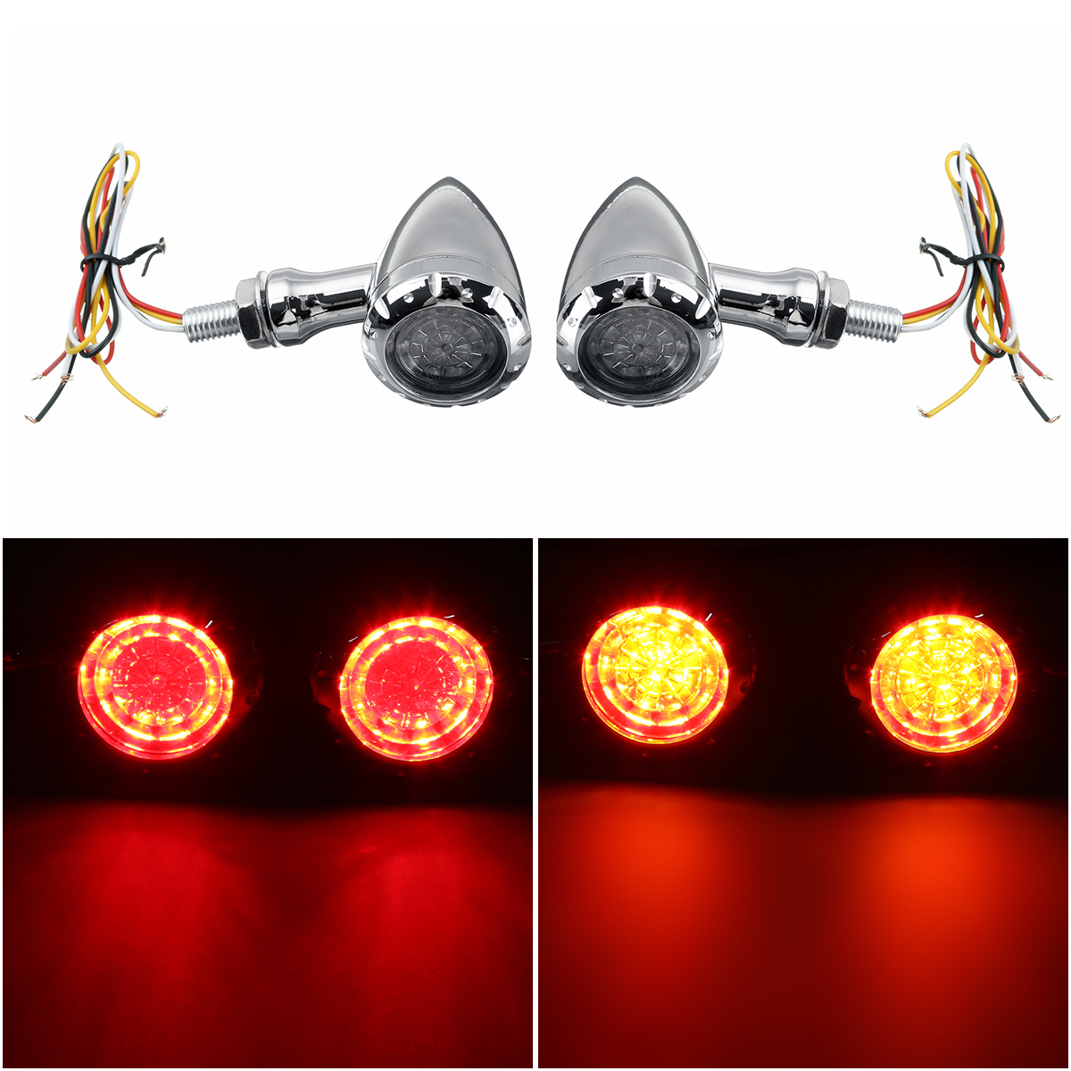 

12V LED Turn Signals Brake Blinker Lights For Harley Chopper Indicator Light