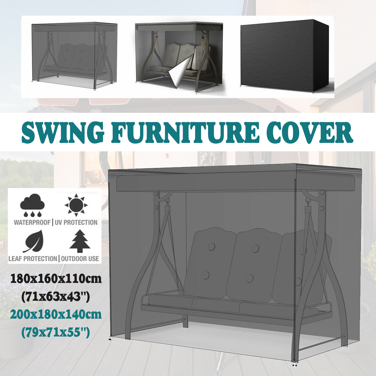 Furniture Waterproof Cover Swing Hammock Table Dustproof UV Protector Outdoor 1