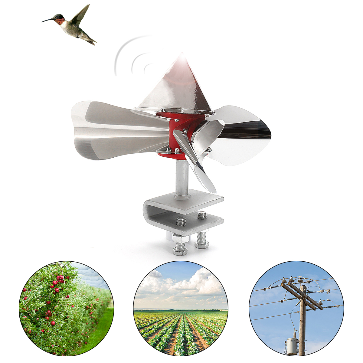 

Bird Blinder Repeller Wind Power Control Optical Reflection Garden Bird Animal Scarer Stainless Steel